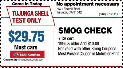 smog coupon Tujunga CA